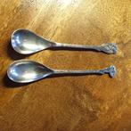2 zilveren bloemenlepeltjes. Gemerkt, Ophalen of Verzenden