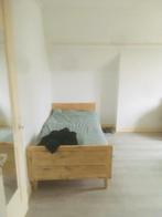 Steigerhouten bed, eenpersoons met keurig matras, Huis en Inrichting, Slaapkamer | Bedden, Ophalen, Gebruikt, 90 cm, Eenpersoons