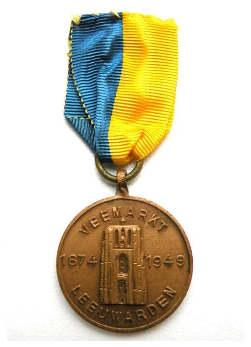 Penning 1949 Veemarkt Leeuwarden 75 jr met Oldehove, Postzegels en Munten, Penningen en Medailles, Overige materialen, Nederland