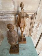 2 x handgesneden houten beelden. Don Quichotte Sancho panza., Antiek en Kunst, Kunst | Beelden en Houtsnijwerken, Ophalen