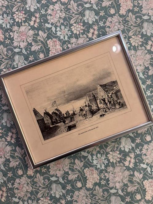 Ingelijste prent Reykjavik, Antiek en Kunst, Kunst | Tekeningen en Foto's, Ophalen of Verzenden