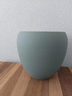 Mintgroene keramieken bloempot d x h is 27 x 28 cm, Rond, Zo goed als nieuw, Aardewerk, Ophalen