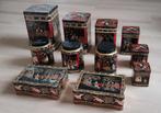 Vintage Blikken Set met Aziatische Motieven, Huis en Inrichting, Woonaccessoires | Kisten, Minder dan 50 cm, Gebruikt, Minder dan 50 cm
