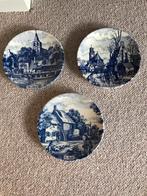 DRIE DELFS BLAUWE handbeschilderd wandborden JAARGETIJDE, Ophalen of Verzenden