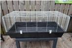 Mooie Z.G.A.N. GROTE Kooi, zwarte bak/witte tralies, L1.18cm, Kooi, 110 cm of meer, Cavia, Zo goed als nieuw