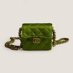 originele Chanel micro mini flap 90s satijn, Sieraden, Tassen en Uiterlijk, Tassen | Damestassen, Ophalen of Verzenden, Zo goed als nieuw