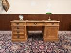 Klassiek Engels Teak Chesterfield Bureau Partnerdesk, Antiek en Kunst, Ophalen