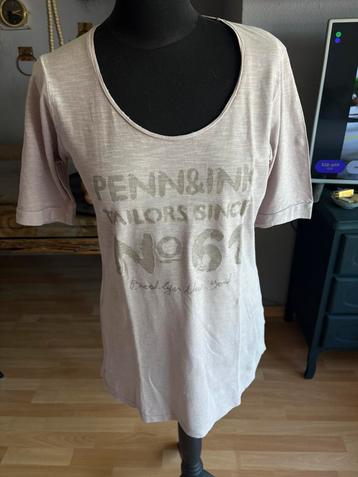 Penn & Ink mooi beige dames shirt met korte mouw mt M ZGAN beschikbaar voor biedingen