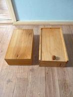 TWEE fraaie houten wijnkistjes, geschuurd en in olie gezet!, Minder dan 50 cm, 50 tot 100 cm, Grenenhout, Ophalen of Verzenden