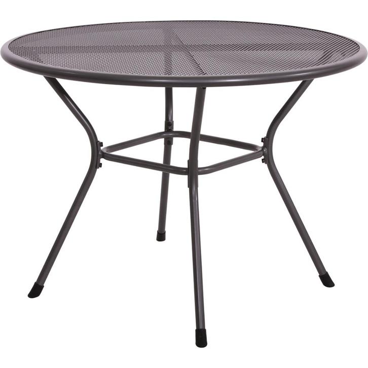 Tuintafel nordic 105 cm grijs gepoedercoat staal, Tuin en Terras, Tuintafels, Nieuw, Rond, Metaal, Ophalen of Verzenden