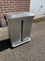 Prullenbak rvs, Ophalen, Zo goed als nieuw, Rvs, 50 tot 75 cm