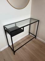 Sidetable met Glazen Blad VITTSJÖ, Ophalen, 100 tot 150 cm, Glas, Zo goed als nieuw