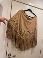 Leuke cape met franjes, Ophalen of Verzenden, Zo goed als nieuw, Bruin