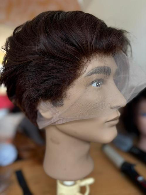 haarwerk, 100% remy human hair, nieuw, opgeschoren zijkant, Sieraden, Tassen en Uiterlijk, Uiterlijk | Haarverzorging, Nieuw, Pruik of Haarverlenging