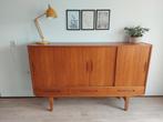 Vintage Deens Design Highboard Dressoir, Gebruikt, 100 tot 150 cm, 150 tot 200 cm, 25 tot 50 cm