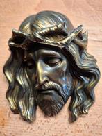 Bronzen Jezus Christus hoofd met doornenkroon, Ophalen of Verzenden