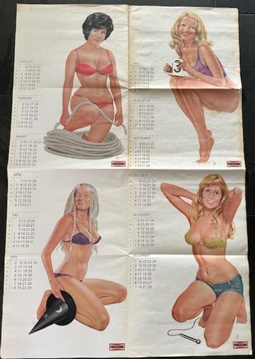 Vintage Panorama "pin up" kalender uit 1974 beschikbaar voor biedingen