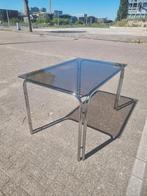 Space age eettafel chroom en rookglas, Ophalen, ,, 50 tot 100 cm, Zo goed als nieuw