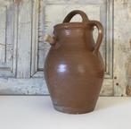 Grote Franse grès gargoulette waterkruik geglazuurd marron, Antiek en Kunst, Ophalen of Verzenden