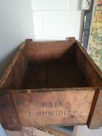 Zeer oud krat kist uit brussel 60x42x22 cm in geleefde staat, Ophalen of Verzenden