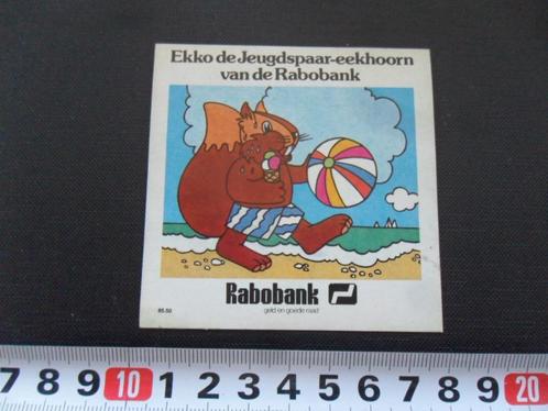 sticker rabobank strip ekko jeugdspaar eekhoorn zomer ijsje, Verzamelen, Stickers, Zo goed als nieuw, Bedrijf of Vereniging, Ophalen