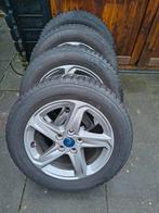 Lichtmetalen Ford-velgen met winterbanden 205/60 R16, Ophalen, Gebruikt, 16 inch, Banden en Velgen
