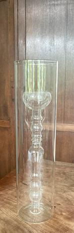 Tube windlicht en vaas 40 cm hoog kandelaar in glas, Ophalen of Verzenden, Zo goed als nieuw, Overige materialen, 25 tot 50 cm