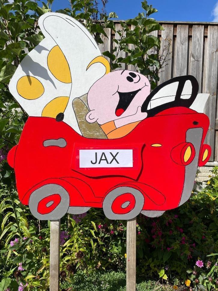Geboortebord BABY in AUTO huren geboorteborden jongen meisje, Kinderen en Baby's, Kraamcadeaus en Geboorteborden, Zo goed als nieuw