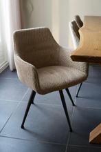 Boucle draaibare eerkamer stoelen 6x zgan, Ophalen, Overige kleuren, Zo goed als nieuw, Stof