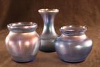 Drie antieke iriserende vaasjes, Ophalen of Verzenden