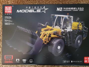 Mould King wiellader shovel Bulldozer dichte doos past Lego
