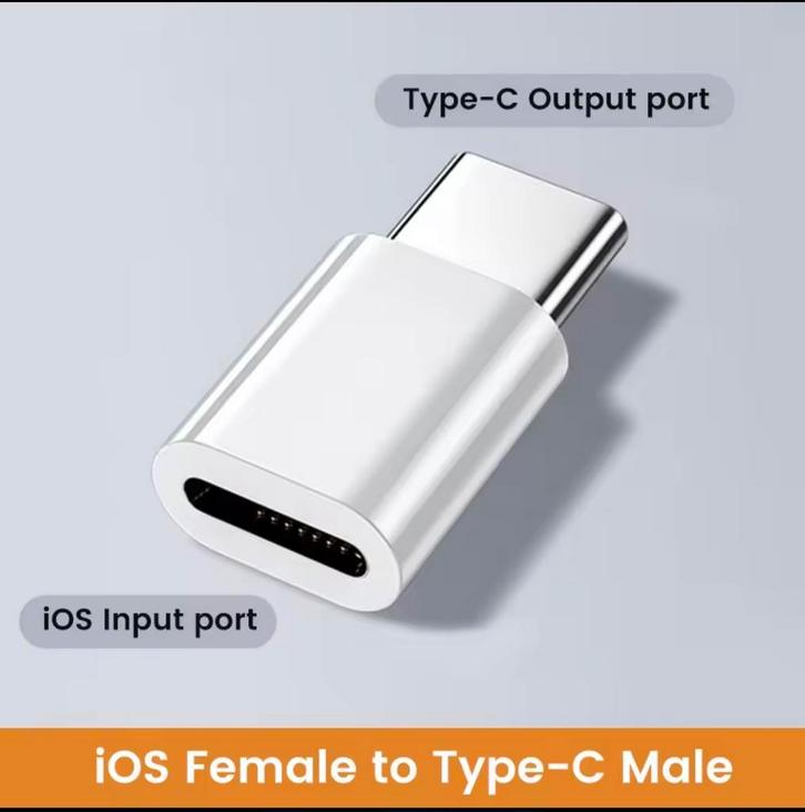 USB-C naar iOS Adapter, Telecommunicatie, Mobiele telefoons | Toebehoren en Onderdelen, Nieuw, Apple iPhone, Snoer of kabel, Ophalen of Verzenden