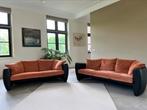 Leolux Vinja 2,5 en 3-zits banken leer en Alcantara bekleed, Huis en Inrichting, Ophalen, Gebruikt, Leer, Rechte bank