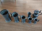 Set van tinnen maatbekers en schenkkan, Antiek en Kunst, Antiek | Tin, Ophalen of Verzenden