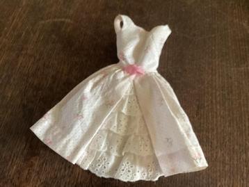 Vintage Barbie Jurk - Wit met Roze Bloemen beschikbaar voor biedingen