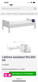 Lifetime basisbed 90x120, 90 cm, Eenpersoons, Wit, Ophalen of Verzenden