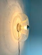 Muurano glazen donut wandlamp, Doria Leuchten ‘70, Huis en Inrichting, Ophalen of Verzenden, Zo goed als nieuw, Glas, Vintage retro buisframe design rotan webbing papercord