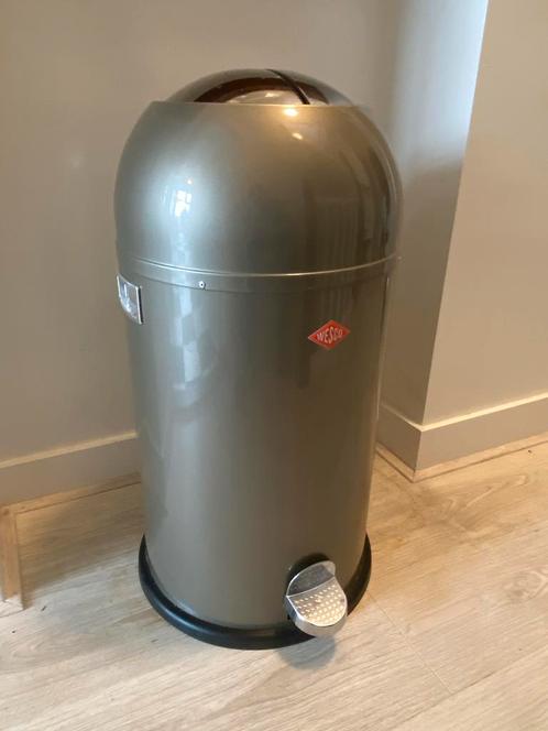 Wesco Prullenbak kickmaster pedaalemmer Grijs, Huis en Inrichting, Woonaccessoires | Prullenbakken, Gebruikt, Metaal, 50 tot 75 cm