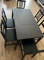 Uitschufbare tafel IKEA Vangsta met stoelen, Ophalen, 100 tot 150 cm, 50 tot 100 cm, Zo goed als nieuw