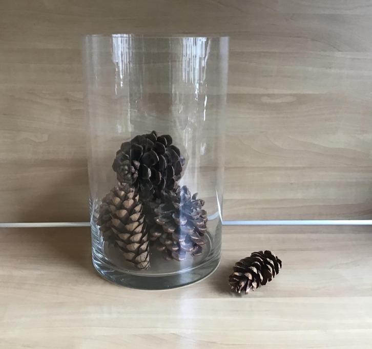 Vaas of windlicht 35 cm hoog, Huis en Inrichting, Woonaccessoires | Vazen, Zo goed als nieuw, Overige kleuren, Minder dan 50 cm