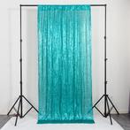 Turquoise Glitter Gordijn / Pailletten Achtergrond Bruiloft, Huis en Inrichting, Stoffering | Gordijnen en Lamellen, Verzenden
