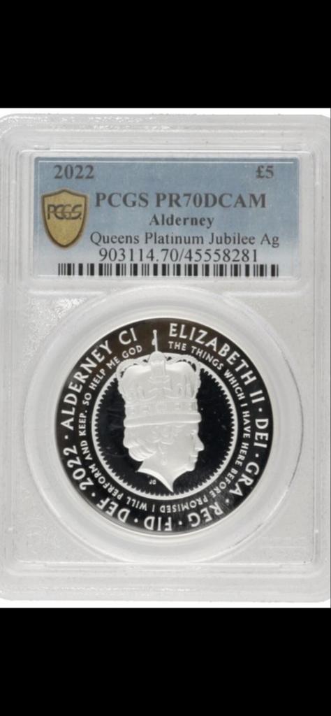 Alderney QE II Platinum Jubilee Zilver Proof PCGS PR70, Postzegels en Munten, Edelmetalen en Baren, Zilver, Ophalen of Verzenden