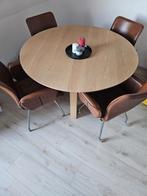 Ronde tafel met 4 stoelen, Huis en Inrichting, Tafels | Eettafels, Ophalen, Gebruikt, Rond, Modern