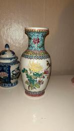 Vintage chinese porseleinen vaas vogel bloem, Ophalen of Verzenden