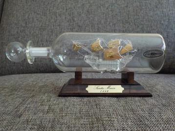 Schip in glazen fles, Santa Maria, vintage beschikbaar voor biedingen