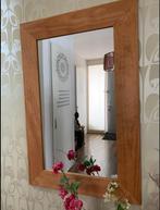 Goossens Teakhouten Spiegel 78 x 116 cm Massief Hou, Ophalen, Zo goed als nieuw, Rechthoekig