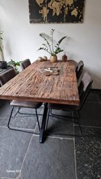 Eettafel driftwood kruispoot type Dakota Spider 90x200cm, Huis en Inrichting, Tafels | Eettafels, Zo goed als nieuw, Ophalen