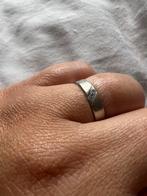 Wit goude trouwring 4mm 14k met 3 diamanten maat 16,5, Ophalen, Wit, Dame, Goud