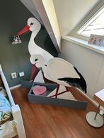 Mooi bord met 2 ooievaars met cadeaubak, Ophalen, Zo goed als nieuw