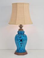 Vintage perzische tafellamp keramiek bleu jar vloerlamp ‘50, N, Hout, Ophalen of Verzenden, N